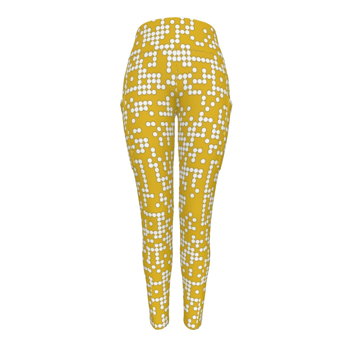 GoldPolkaDot Yoga Pants w/ Side Pocket