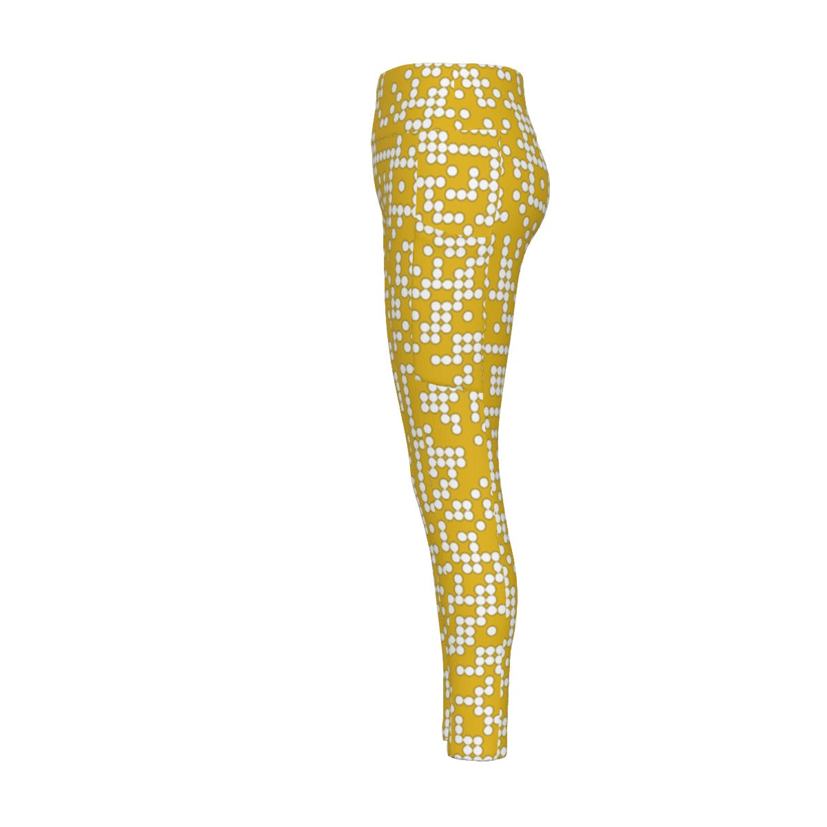 GoldPolkaDot Yoga Pants w/ Side Pocket