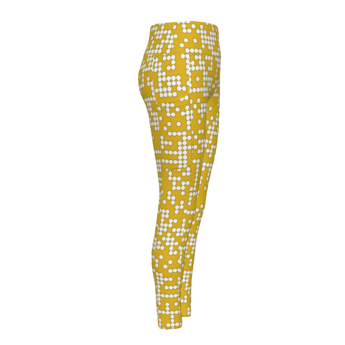 GoldPolkaDot Yoga Pants w/ Side Pocket