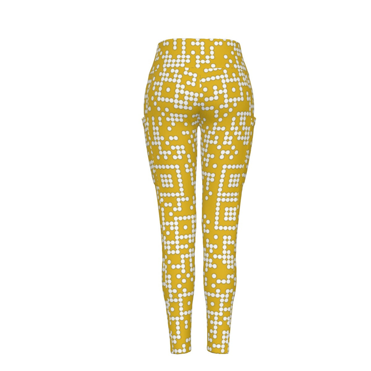 GoldPolkaDot Yoga Pants w/ Side Pocket